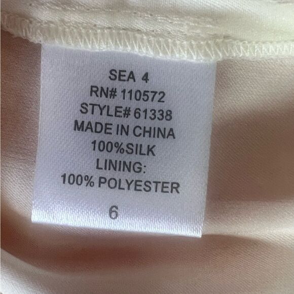 Twelfth Fifth Street Cynthia Vincent Sheer 100% Silk Orange Sleeveless Dress 6 - Picture 13 of 16